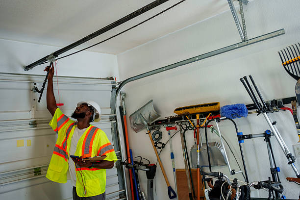 Professional Garage Door Panel Replacement technician working in Medford, MN